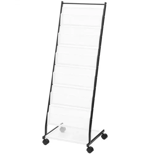 VEVOR Prospektständer 6-stufiger Zeitschriftenständer, bodenstehender Zeitschriftenständer, Zeitungskataloghalter, beweglich mit 4 Rädern (2 feststellbar) für Ladenausstellungen Büros 6 Taschen – Bild 9