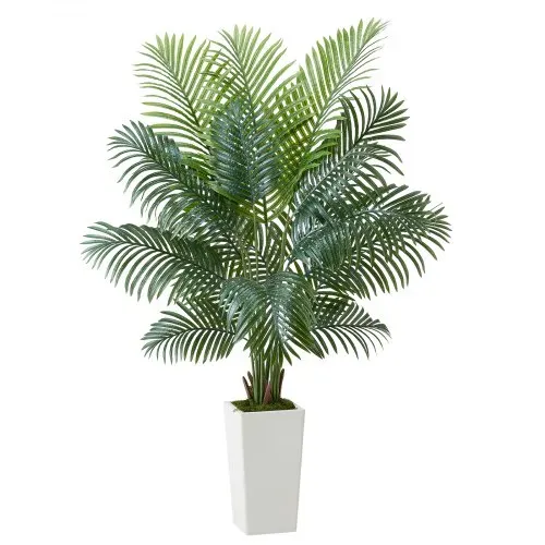 VEVOR Künstliche Areca-Palme, 1,8 m, künstliche tropische Palmenpflanzen mit weißem Pflanzgefäß, Kunstseidenpflanze im Topf, Kunstbaum für Veranden, Wohnzimmer, Terrassen, Zuhause, Büro – Bild 10