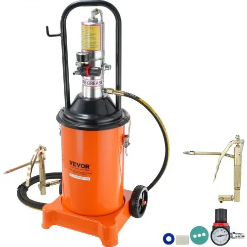 VEVOR Fettpumpe 12L Luftbetriebene Fettpumpe 0,6–0,8 MPa Aluminiumdruckguss-Pumpe -20-100℃ Betriebstemperatur, Pneumatische Fettpumpe NPT-Anschluss Schmierfettpumpe Geeignet für 0-3# Fett – Bild 8
