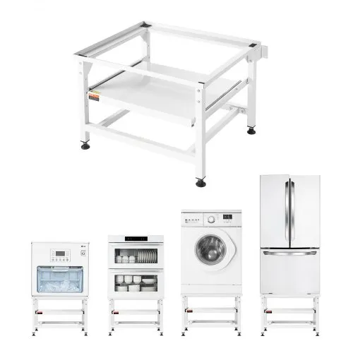 VEVOR Waschmaschinen Untergestell 410 mm Hoch, Waschmaschinenerhöhung mit Ausziehbarer Ablage, Tragkraft von 318 kg, Rutschfesten Füße, Stahl-Trocknersockel, Podest, Universell Passend, Weiß VEVOR Waschmaschinen Untergestell 410 mm Hoch, Waschmaschinenerhöhung mit Ausziehbarer Ablage, Tragkraft von 318 kg, Rutschfesten Füße, Stahl-Trocknersockel, Podest, Universell Passend, Weiß