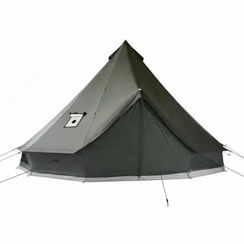 VEVOR Canvas-Glockenzelt, 4 m Jurte, 4 Jahreszeiten, mit Ofenrohrdurchführung, bis zu 4 Personen, mit Abnehmbarem Boden (Reißverschluss), ideal für Familien-Camping & Outdoor-Aktivitäten, Grün – Bild 10