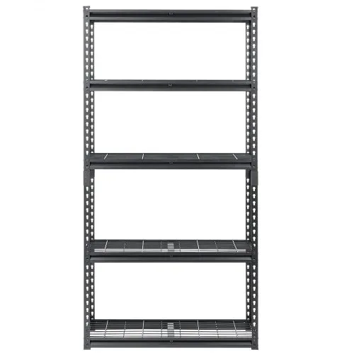 VEVOR Lagerregale, 907 kg, 5-stufiges Schwerlastregal für die Garage, 406,4x914,4x1828,8mm, verstellbares Steckregal, Industrieregal, Allzweckregal, Kellerregal für Küche, Lager, Keller, schwarz – Bild 8