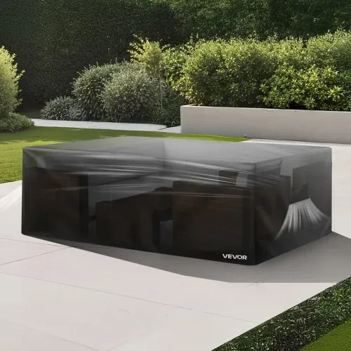 VEVOR Schutzhülle Abdeckung für Terrassenmöbel Gartenmöbel aus Oxford-Gewebe wasserfeste quadratische Terrassentischabdeckungen mit Belüftung für jedes Wetter, Abdeckplane (188 x 188 x 71 cm) – Bild 7