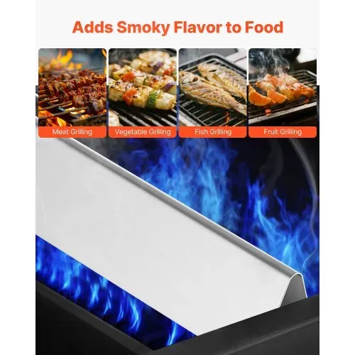 VEVOR 5 Flavorizer Bars + 2 Heizplatten, Aromaschienen Flammenverteiler für Grills (Weber Genesis 300-Serie), einschließlich E310 E320 E330 S310 S320 S330, dickere Heizplatte aus Edelstahl – Bild 6