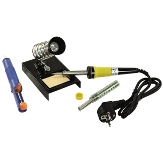 Lötset McPower “LS-303“ 30W-Lötkolben, Entlötpumpe, Ständer, Lötzinn, auf Blister Lötset McPower “LS-303“ 30W-Lötkolben, Entlötpumpe, Ständer, Lötzinn, auf Blister