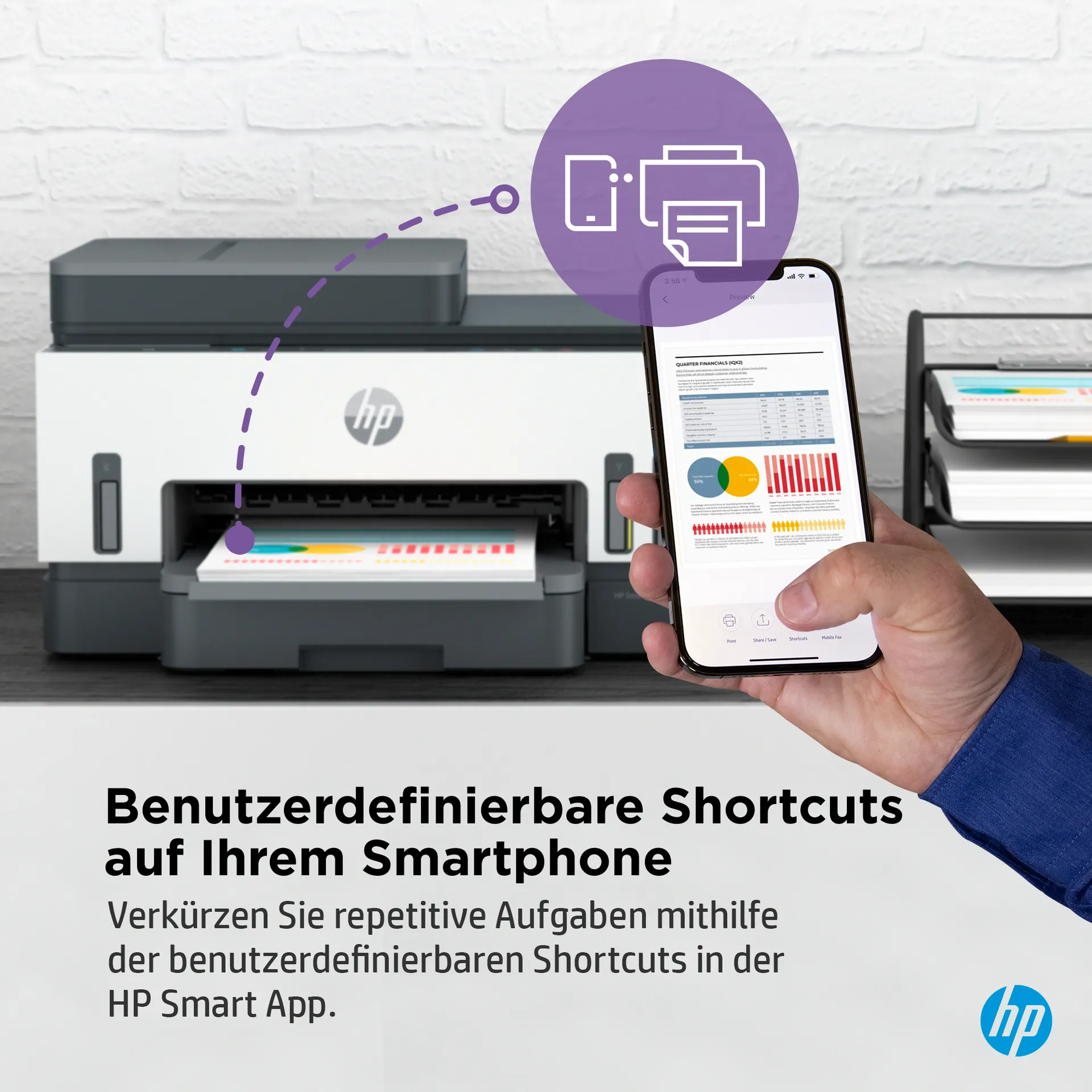 HP Smart Tank 7305 Wireless All-in-One Farbe Drucker, Beidseitiger Druck; Kopierer, Scanner – Bild 7