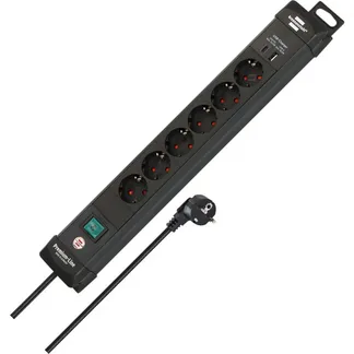 Premium-Line Steckdosenleiste 6-fach, 2x USB Premium-Line Steckdosenleiste 6-fach, 2x USB