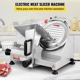VEVOR Kommerzieller Fleisch Allesschneider 200 W, Elektrische Aufschnittmaschine Lebensmittelschneider mit 20,32 cm-Kohlenstoffstahlklinge, 0–12 mm Einstellbare Dicke für Fleisch, Käse usw. VEVOR Kommerzieller Fleisch Allesschneider 200 W, Elektrische Aufschnittmaschine Lebensmittelschneider mit 20,32 cm-Kohlenstoffstahlklinge, 0–12 mm Einstellbare Dicke für Fleisch, Käse usw.