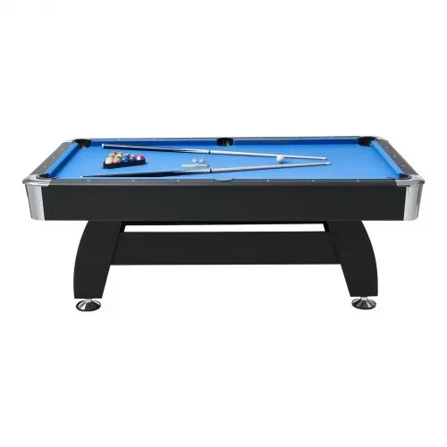 VEVOR Billardtisch 213 cm moderner Spieltisch mit verstellbaren Füßen, komplettes Set inkl. Bällen/Queues/Ständer/Kreide/Bürste, für Spielzimmer Freizeiträume schwarz mit blauem Tuch – Bild 9