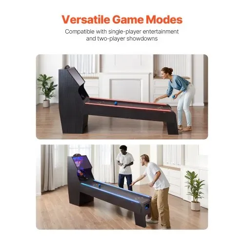 VEVOR 9 Fuß Roll und Score klassischer Arcade-Spieltisch, Indoor-Spielset mit elektronischer LED-Punkteanzeige, automatischer Ballrückgabe für Hausparty vier Bälle enthalten – Bild 4