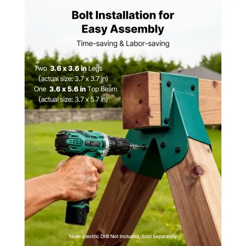 VEVOR 8 Stk. Schaukelhalterung Set, Schaukelbefestigung inkl. 2 A-Form Schaukelverbinder für 94x144 mm Balken 94x94 mm Beine 4 Schaukelhaken & 2 Schaukelsitz, Befestigungsmaterial für Schaukel Outdoor – Bild 4