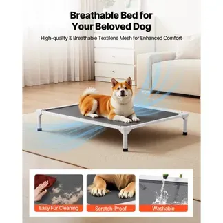 VEVOR erhöhtes Hundebett für große Hunde, tragbares erhöhtes Hundeliege mit Aluminiumrohr-Metallrahmen und atmungsaktivem Teslin-Netz, kühlendes Haustierbett im Innen- und Außenbereich L Grau VEVOR erhöhtes Hundebett für große Hunde, tragbares erhöhtes Hundeliege mit Aluminiumrohr-Metallrahmen und atmungsaktivem Teslin-Netz, kühlendes Haustierbett im Innen- und Außenbereich L Grau