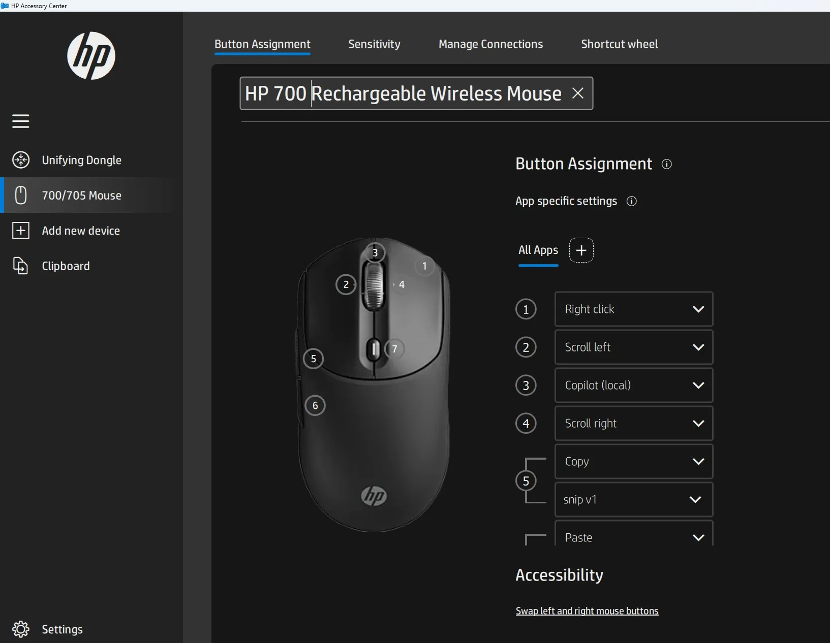 HP 700 Wiederaufladbare Wireless-Maus – Bild 7