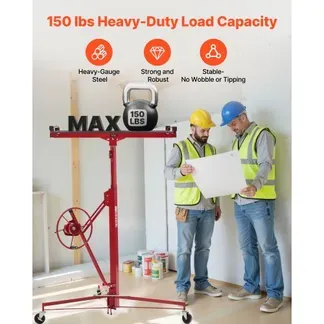 VEVOR Plattenheber bis max. 68 kg, 3353 mm Höhe, Gipskartonheber mit verstellbarem Teleskoparm, Rigipsplatten, Trockenbau-Heber, Panelheber, Hebezeug, Werkzeuge, für Decken- & Wandmontage (Rot) VEVOR Plattenheber bis max. 68 kg, 3353 mm Höhe, Gipskartonheber mit verstellbarem Teleskoparm, Rigipsplatten, Trockenbau-Heber, Panelheber, Hebezeug, Werkzeuge, für Decken- & Wandmontage (Rot)