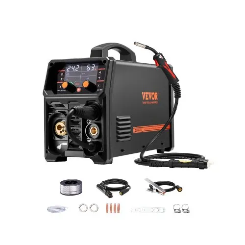 VEVOR Pro MIG-Schweißgerät, 200 Ampere Pluse MIG-Welder, 5-in-1 Schweißer MIG Pluse, gasloses MIG, Gas-MIG, MMA und Lift WIG, mit IGBT-Wechselrichtertechnologie und LCD-Bildschirmanzeige VEVOR Pro MIG-Schweißgerät, 200 Ampere Pluse MIG-Welder, 5-in-1 Schweißer MIG Pluse, gasloses MIG, Gas-MIG, MMA und Lift WIG, mit IGBT-Wechselrichtertechnologie und LCD-Bildschirmanzeige