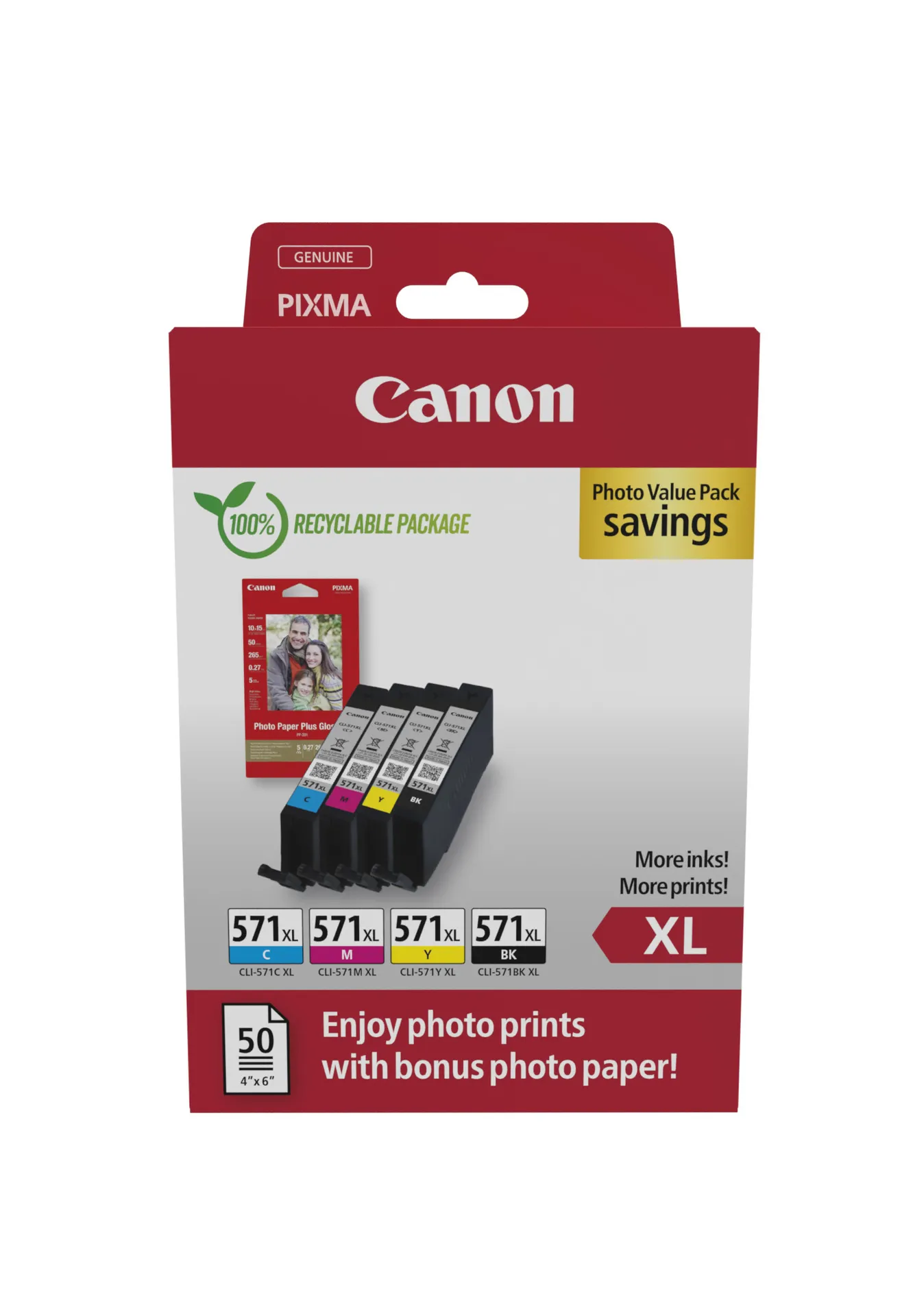 Canon CLI-571XL BK/C/M/Y Photo Value Pack Canon CLI-571XL BK/C/M/Y Photo Value Pack