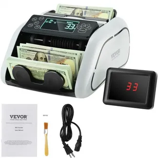 VEVOR Geldzählmaschine, Banknotenzähler mit UV-, MG-, IR- und DD-Falschgelderkennung, USD- und EUR-Geldzählmaschine mit Großem LCD & Externem Display für Kleine Unternehmen VEVOR Geldzählmaschine, Banknotenzähler mit UV-, MG-, IR- und DD-Falschgelderkennung, USD- und EUR-Geldzählmaschine mit Großem LCD & Externem Display für Kleine Unternehmen