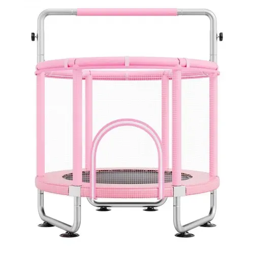 VEVOR Kindertrampolin Trampolin Mini Freizeittrampolin 147 cm für Kleinkinder einstellbar mit Sicherheitsnetz & Basketballkorb, Geburtstagsgeschenk Weihnachtsspielzeug für Kinder ab 3 Jahren Rosa – Bild 10
