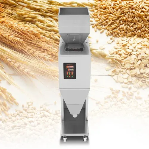 VEVOR Partikelfüllmaschine, 20–5000 g, automatische Füllmaschine mit Fußpedal, Edelstahl-Wiegefüllmaschine, Wiegefüller für Bohnen, Samen, Körner, Tee, Granulatverpackung – Bild 7