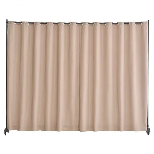 VEVOR Raumteiler Trennwand Paravent Stellwand Einzelpanel, Tragbarer Sichtschutz für Büro Schlafzimmer Esszimmer Arbeitszimmer Balkon, Raumtrenner Rollbar (308,5 x 45 x 245,5 cm), Braun – Bild 8