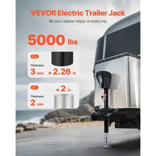 VEVOR Elektrischer Anhängerheber, 2267 kg, Wohnmobil-Anhängerstütze mit 2-Wege-Anschluss, manueller Kurbel & Wagenheberabdeckung, 255-860 mm Hub, für Wohnmobile, Anhänger & Camper, schwarz VEVOR Elektrischer Anhängerheber, 2267 kg, Wohnmobil-Anhängerstütze mit 2-Wege-Anschluss, manueller Kurbel & Wagenheberabdeckung, 255-860 mm Hub, für Wohnmobile, Anhänger & Camper, schwarz
