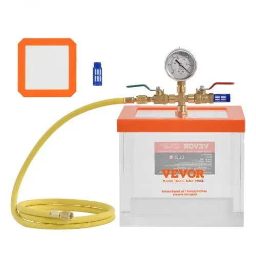VEVOR 7,57 L Vakuumkammer, verbesserte Mehrzweck-Vakuum-Entgasungskammer aus Acryl, transparente Vakuumkammer, für Harzentgasung, Kieselgel-Entgasung, Gips-Entgasung und Vakuumextraktion – Bild 8