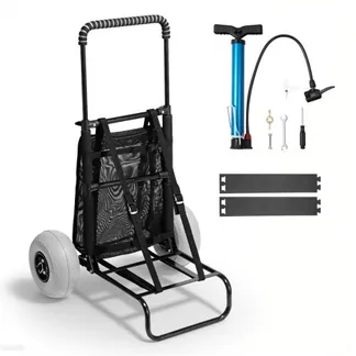 VEVOR Strandkarre Bollerwagen Sandwagen, Strandwagen 74,84 kg Tragkraft, Zusammenklappbarer Sandwagen aus Stahl 69 bis 114 cm Einstellbare Höhe, Robuster Wagen für den Strand VEVOR Strandkarre Bollerwagen Sandwagen, Strandwagen 74,84 kg Tragkraft, Zusammenklappbarer Sandwagen aus Stahl 69 bis 114 cm Einstellbare Höhe, Robuster Wagen für den Strand
