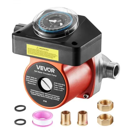 VEVOR Umwälzpumpe mit Timer, 38 LPM Umwälzpumpensystem mit sofortiger Zirkulation, 100 W AC 220–240 V, Heizungspumpe G3/4 Zoll auf G1/2 Zoll Anschluss, für Boiler, Warmwasserbereitung VEVOR Umwälzpumpe mit Timer, 38 LPM Umwälzpumpensystem mit sofortiger Zirkulation, 100 W AC 220–240 V, Heizungspumpe G3/4 Zoll auf G1/2 Zoll Anschluss, für Boiler, Warmwasserbereitung