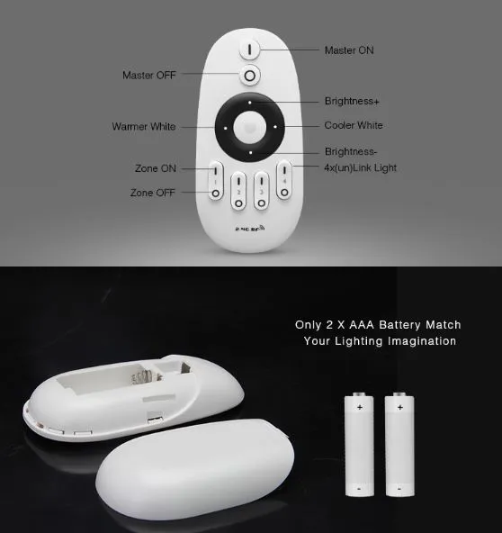 MiBoxer FUT007 LED Fernbedienung dual white (CCT) 4 Zonen – Bild 3