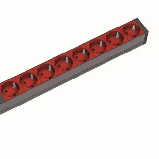 ALLNET 19″zbh. Steckdosenleiste, 8xDosen(CEE7)->Kaltgeräte(Stecker,C14), mit Feinsicherung 10A, ALU, Schwarz/Rot, Bachmann, ALLNET 19″zbh. Steckdosenleiste, 8xDosen(CEE7)->Kaltgeräte(Stecker,C14), mit Feinsicherung 10A, ALU, Schwarz/Rot, Bachmann,