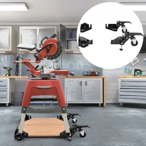 VEVOR Mobiler Sockel, 181,4 kg, Einstellbar von 241,3 x 241,3 mm bis unendlich, Robuster Universal-Mobilständer mit Schwenkrädern für Holzbearbeitungsgeräte, Bandsägen, Elektrowerkzeuge, Maschinen – Bild 7
