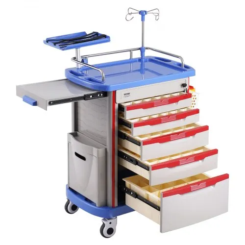 VEVOR Laborwagen Laborhilfswagen 5-stöckig, mobiler medizinischer Wagen aus PP-Material, mit 4 leisen Rädern & 5 Schubladen, Laborrollwagen Salonwagen für Labor, Klinik, Krankenhaus, Salon, Blau VEVOR Laborwagen Laborhilfswagen 5-stöckig, mobiler medizinischer Wagen aus PP-Material, mit 4 leisen Rädern & 5 Schubladen, Laborrollwagen Salonwagen für Labor, Klinik, Krankenhaus, Salon, Blau