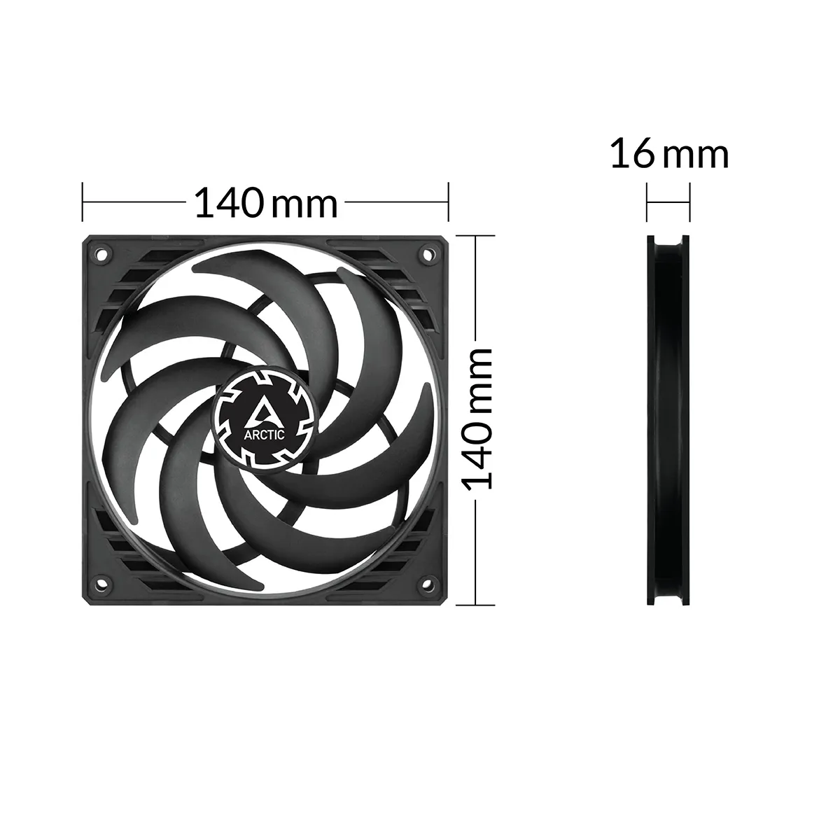 ARCTIC P14 Slim PWM PST 140 mm PWM Lüfter optimiert für statischen Druck mit integriertem Y-Kabel – Bild 5