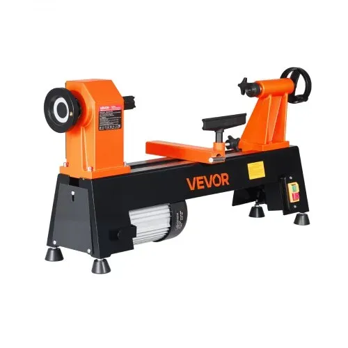 VEVOR Drechselbank 304 x 465 mm 3/4 PS Tischdrehbank mit 5 Drehzahlstufen für Tischbeine Spazierstöcke und Große Holzwerkstücke, 650/1100/1600/2200/3200 U/min, Thermoschutz und Robuster Metallrahmen – Bild 9