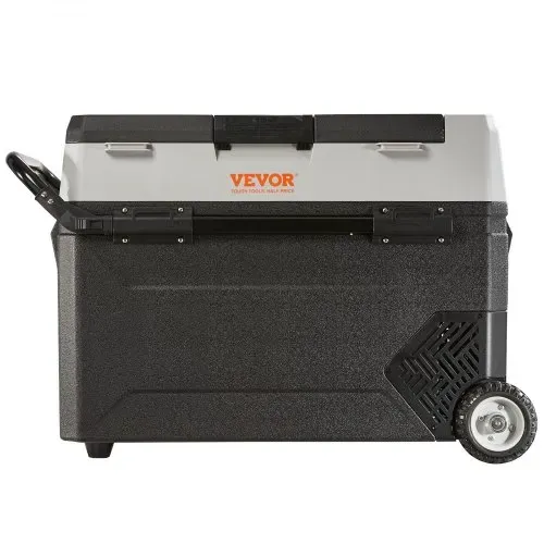 VEVOR Camping Kühlschrank 53 L Kühlbox, 12 / 24 V Rollbare Elektrische Gefrierbox 2 in 1 Doppelzone, Auto Kühlschrank Kompressor zum Warmhalten und Kühlen 60 W Tragbar Handgriff Boot, Lkw, Mobil Grau – Bild 10
