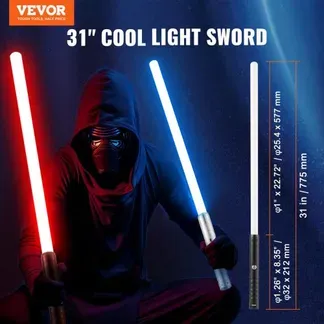 VEVOR Lichtschwert Duell-Lichtschwert 775 mm 2 Stk. mit 7 RGB-Farben & 4 Soundmodi & realistischem Griff, wiederaufladbares Leuchtschwert für Erwachsene Weihnachtstag Halloween-Cosplay Geburtstag VEVOR Lichtschwert Duell-Lichtschwert 775 mm 2 Stk. mit 7 RGB-Farben & 4 Soundmodi & realistischem Griff, wiederaufladbares Leuchtschwert für Erwachsene Weihnachtstag Halloween-Cosplay Geburtstag