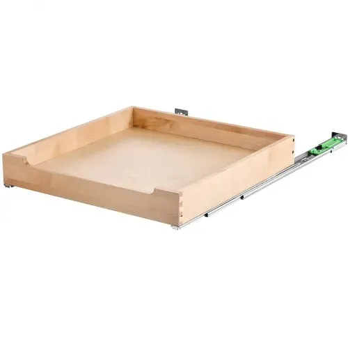 VEVOR Ausziehbarer Schrank-Organizer Schrankschublade Regal (508 x 533 x 76 mm) mit sanftem Schließmechanismus, Holz-Schiebeschublade Unter- und Seitenmontage, für Küche Speisekammer Badezimmer – Bild 10