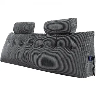 VEVOR Kopfteilkissen Keilkopfteilkissen Keilkissen (King Size) mit 2 Seitentaschen & 2 Kopfstützen, Bettkeilkissen mit waschbarem Flanelltuch, zum Lesen Spielen Arbeiten Grau (1920 x 205 x 530 mm) VEVOR Kopfteilkissen Keilkopfteilkissen Keilkissen (King Size) mit 2 Seitentaschen & 2 Kopfstützen, Bettkeilkissen mit waschbarem Flanelltuch, zum Lesen Spielen Arbeiten Grau (1920 x 205 x 530 mm)
