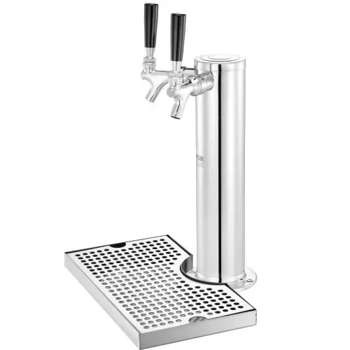 VEVOR Kegerator-Turm-Kit, Bier-Umrüstsatz mit zwei Zapfhähnen, Bier-Turmspender aus Edelstahl mit Doppelmessgerät W21.8-Regler und A-System-Fasskupplung, Bier-Tropfschale für Partys zu Hause – Bild 9