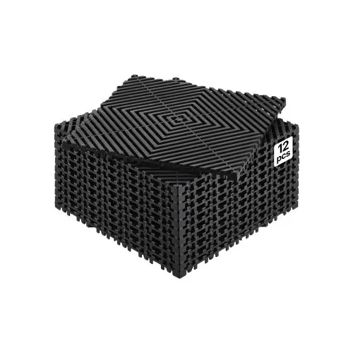 VEVOR ineinandergreifende Drainagematte 31 x 31 cm modulares ineinandergreifende Matten, 12 Stk. zusammensteckbare Drainagematten, rutschfeste schwarze Bodenfliesen & Duschmatte, für Garage Garten VEVOR ineinandergreifende Drainagematte 31 x 31 cm modulares ineinandergreifende Matten, 12 Stk. zusammensteckbare Drainagematten, rutschfeste schwarze Bodenfliesen & Duschmatte, für Garage Garten