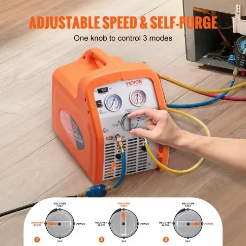 VEVOR Kältemittelabsauggerät Kältemittel Absaugstation 3/4 Ps Kältemittel Absauggerät Kältemittelrückgewinnungsmaschine 220-240 V 2,2 kg/min – Bild 5
