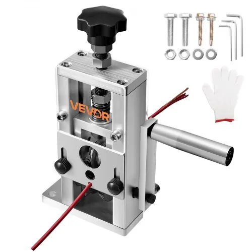 VEVOR Manuelle Kabelschälmaschine, 1,5–25mm, Kupferabisolierer mit Handkurbel/Bohrmaschine, 64Mn gehärtete Klingen, 45# Stahlrollen, Drahtschäler mit Rahmen aus Aluminiumlegierung VEVOR Manuelle Kabelschälmaschine, 1,5–25mm, Kupferabisolierer mit Handkurbel/Bohrmaschine, 64Mn gehärtete Klingen, 45# Stahlrollen, Drahtschäler mit Rahmen aus Aluminiumlegierung