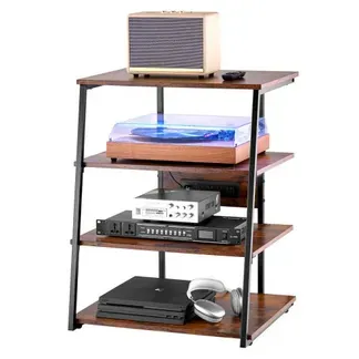 VEVOR 4-stufiger Medienständer mit Steckdosenleisten, Holz Medienständer mit LED-Leuchten, Audio Komponentenschrank, StereoKomponenten Rackschrank, höhenverstellbarer Medienaufbewahrungsschrank VEVOR 4-stufiger Medienständer mit Steckdosenleisten, Holz Medienständer mit LED-Leuchten, Audio Komponentenschrank, StereoKomponenten Rackschrank, höhenverstellbarer Medienaufbewahrungsschrank
