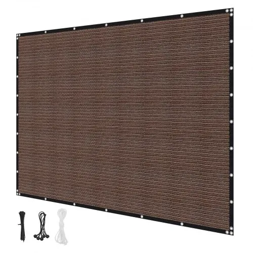 VEVOR 90 % Sonnenschutztuch Sichtschutz Schattenabdeckung (244 x 366 cm) für Pergola mit Edelstahlösen, Sonnensegeltuch mit 140 g/m² HDPE-Material, für Outdoor Terrasse Garten Hinterhof (braun) – Bild 7