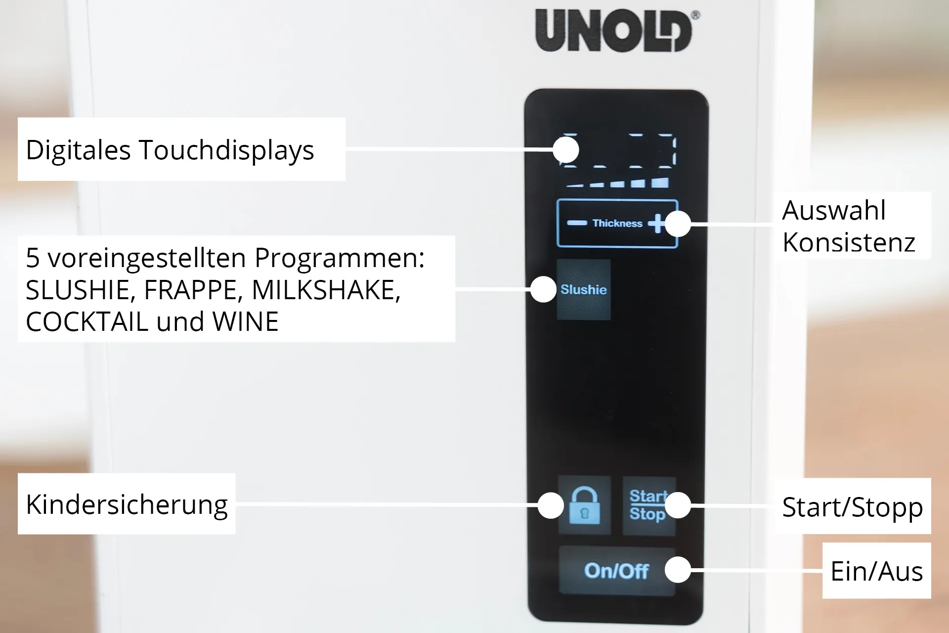 Unold Slush-Eismaschine Susi 48940 Kompressor Eismaschine 2 l 220 W Weiß – Bild 4