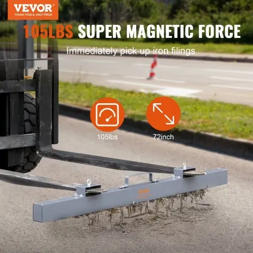 VEVOR Magnetbesen Magnetische Kehrmaschine 1830 mm, Magnetic Sweeper Magnetisch Magnet Besen Magnetbesen Magnetheber 47,6 kg Magnetkraft Magnetischer Spänesammler Bodenkehrer Kehrmaschine Werkstatt VEVOR Magnetbesen Magnetische Kehrmaschine 1830 mm, Magnetic Sweeper Magnetisch Magnet Besen Magnetbesen Magnetheber 47,6 kg Magnetkraft Magnetischer Spänesammler Bodenkehrer Kehrmaschine Werkstatt