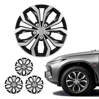 VEVOR 4x Universale Radkappen 15 Zoll, Radzierblenden Set aus ABS Kunststoff, Verstellbare Radblenden mit 10 Speichen & Snap-On-Montage Design, R15 Radabdeckungen für Deko & Daubschutz, Silber/Schwarz VEVOR 4x Universale Radkappen 15 Zoll, Radzierblenden Set aus ABS Kunststoff, Verstellbare Radblenden mit 10 Speichen & Snap-On-Montage Design, R15 Radabdeckungen für Deko & Daubschutz, Silber/Schwarz