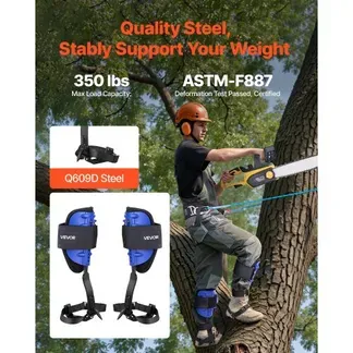 VEVOR Baumkletter Spikes, höhenverstellbare Baumkletterausrüstung mit Gurten & Hüftgurt, Tragkraft 159 kg, robuste Stahlsteigsteigeisen, Baumpflegeausrüstung für Obsternte & Jagd, Blau VEVOR Baumkletter Spikes, höhenverstellbare Baumkletterausrüstung mit Gurten & Hüftgurt, Tragkraft 159 kg, robuste Stahlsteigsteigeisen, Baumpflegeausrüstung für Obsternte & Jagd, Blau