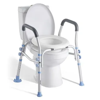 VEVOR Toilettensitzerhöhung Toilettenerhöhung mit Armlehnen & 136 kg Tragkraft & 4 Beinen, höhenverstellbarer erhöhter Toilettensitz mit Spritzschutz für ältere Menschen Senioren Schwangere VEVOR Toilettensitzerhöhung Toilettenerhöhung mit Armlehnen & 136 kg Tragkraft & 4 Beinen, höhenverstellbarer erhöhter Toilettensitz mit Spritzschutz für ältere Menschen Senioren Schwangere