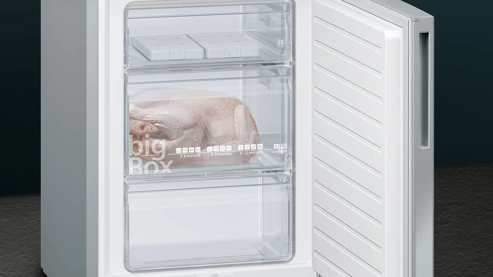 Siemens iQ500 KG39EAICA Kühl- und Gefrierkombination Freistehend 343 l Silber – Bild 3